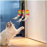 Juguete de Cola para Gatos Disco Adhesivo Colgante Elástico con Campana - details 9