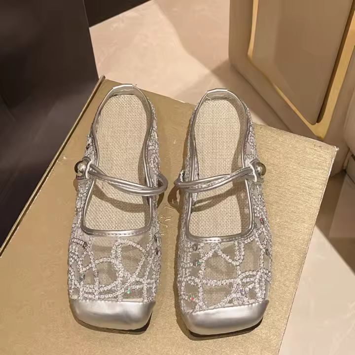 Sandalias de Malla Müller Zapatillas de Moda de Verano para Mujeres Zapatos de Cabeza de Bolsa Xiaoxiangfeng - 1