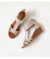 Sandalias de cuña para mujer, novedad de verano 2025, suela gruesa, talla grande, informales, versátiles, con suela suave, sandalias romanas para mujer - details 11