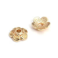 50 Uds. De cuentas redondas de latón de Color dorado de 18K, tapas de hojas de árbol y flores, suministros para hacer cuentas de joyería, accesorios Diy - details 69