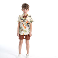 Mangas cortas de verano, camisas de flores, pantalones cortos para niños, conjunto casual de dos piezas, ropa de playa multicolor para bebés y niños - details 3