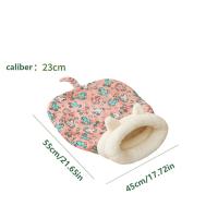 Saco de dormir grueso y cálido para gatos, con orejas, túnel suave, nido para gatos, forro polar de cordero, cómodo cojín para gatos y cachorros - details 1