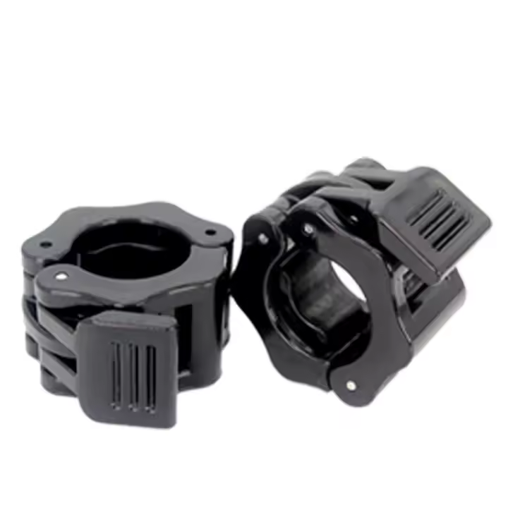 Abrazaderas para mancuernas de Fitness, 1 par, 25/30mm, liberación rápida, estable, bloqueo giratorio, collares hexagonales de plástico - 1