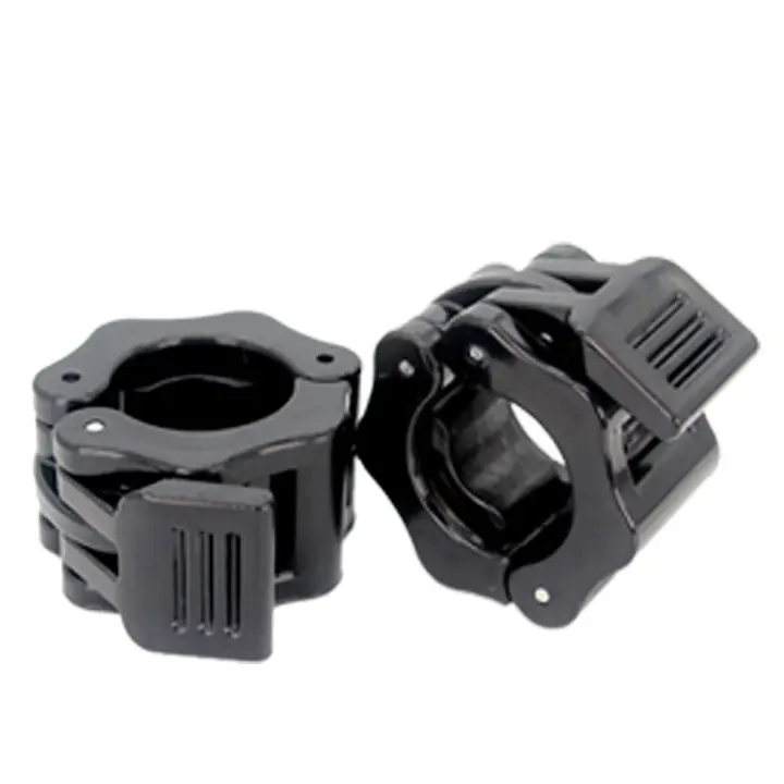 Abrazaderas para mancuernas de Fitness, 1 par, 25/30mm, liberación rápida, estable, bloqueo giratorio, collares hexagonales de plástico - 1