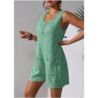 Moda de Primavera-Verano para Mujer 2025 Chaleco Sin Mangas a Rayas en Contraste Informal Pantalones Cortos de Mono Multicolor Opcional - details 11