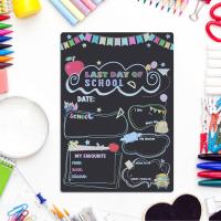 Tablero de Escritura de Madera Doble Cara Mensaje de Primer y Último Día de Escuela - details 1