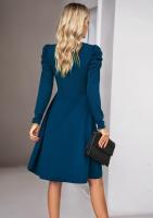 Elegante V-cuello Vestido para Mujer Color Sólido de Alta Calidad Estilo Retro Casual Moda Femenina - details 6