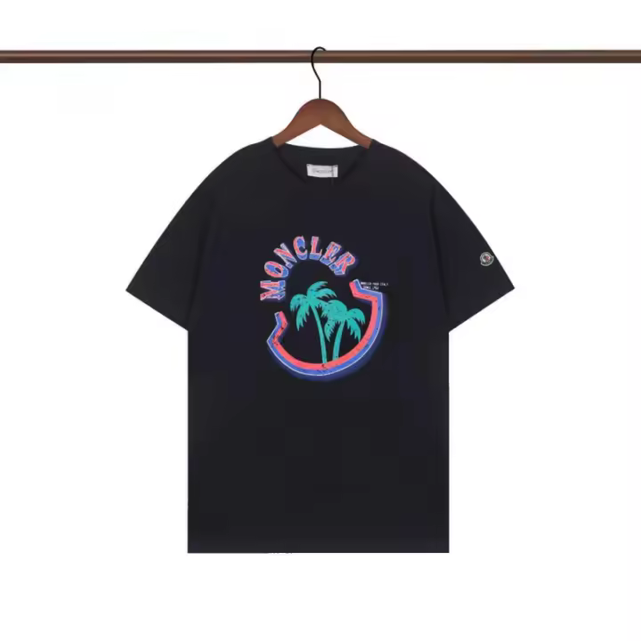 Camiseta de Deportiva de Algodón de Alta Gama para Hombres Cuello Redondo Estilo Playero para el Verano - 1