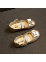 Zapatos de cuero para niñas, zapatillas planas de princesa con pajarita, zapatos de flores para niñas, zapatos planos informales para niños, zapatos de tacón bajo para baile y boda, suaves - details 20