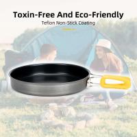 Aleación de aluminio de tamaño mediano antiadherente con mango plegable, muy adecuado para acampar al aire libre, tamaño pequeño, fácil de transportar, acampar - details 6