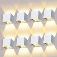 4 Piezas Aplique de Pared Interior/Exterior 12W Aplique Exterior Pared 3000K Blanco cálido Ángulo de haz Ajustable Negro Apliques Pared Led Impermeable - details 12