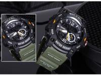 Reloj de pulsera digital LED Smael para hombres con doble tiempo 50m resistente al agua reloj de cuarzo con parada para estudiantes y jóvenes - details 13