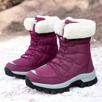 Botas de nieve cálidas para mujer, botas cortas de algodón de felpa, zapatos con cordones para exteriores, Invierno - details 4