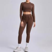 Conjuntos de Yoga con correas desnudas para mujer, sujetador deportivo a prueba de sentadillas, mallas de entrenamiento de cintura alta, pantalones de Fitness, traje de ropa activa para mujer XP81 - details 6