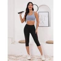 Leggings de ejercicio para mujer con empalme de malla y bolsillos Capri Tummy Tuck de cintura alta para yoga - details 2