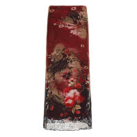 BUNO-faldas de malla florales Vintage para mujer, faldas largas rectas ajustadas de estilo chino de cintura media, ropa de calle de moda de verano 2025 - details 7