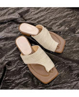 Sandalias Platas Retro Francesas con Punta Tejida Zapatillas de Moda para Mujeres 2025 - details 8