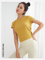 Camiseta de Yoga Moving Peach para mujer, Top transpirable con Espalda descubierta, mangas cortas, ATX - details 5