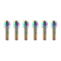 6 unids/set tornillos de manillar de bicicleta chapados en titanio M5 * 17MM perno de pinza de freno de disco de bicicleta de acero inoxidable perno de fijación colorido - details 15