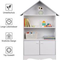 Librería Infantil para Niños con 3 Estanterías Abiertas, Librero Infantil para Habitación Organizador Multiusos, Estante de Libreria para Dormitorio Blanca - details 3