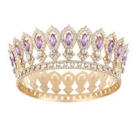 Decoraciones de pastel redondas de tiara de reina princesa europea, coronas barrocas para desfiles, tiaras de rey, coronas de boda brillantes para novias - details 8