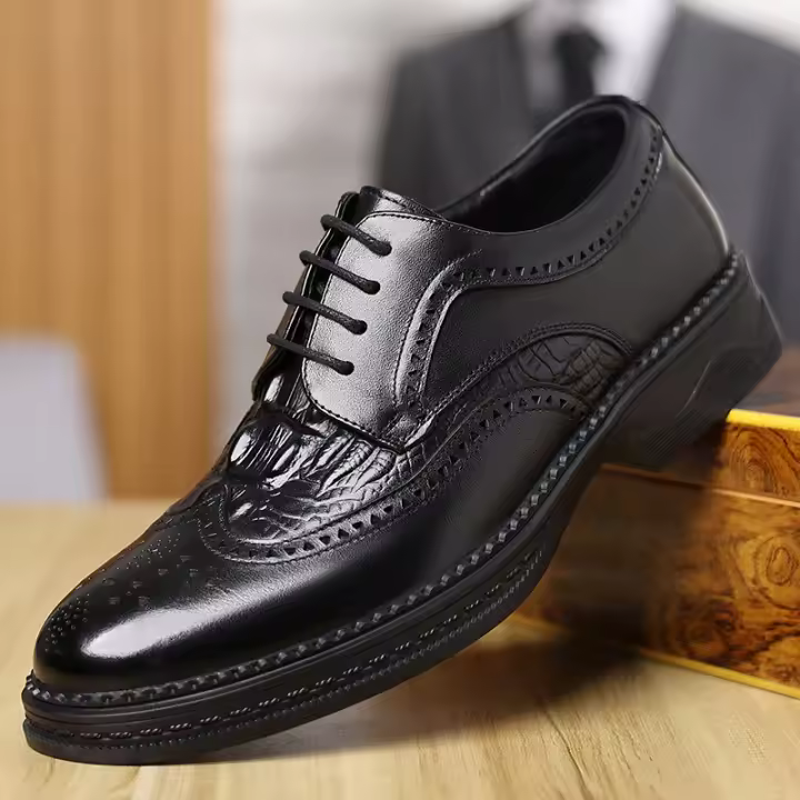 Zapatos de Cuero de Alta Gama para Hombres Zapatos Formales para Jóvenes Transpirables y de Moda - 1