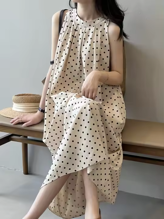 Vestido de Lentejuelas de Verano Vestido Largo A-Línea con Tirantes Estilo Coreano para Mujeres - 1