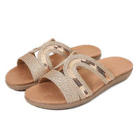 Sandalia grande hueco fondo plano agua diamante arrastrando sandalias viento bordado cómodos zapatos de mujer verano - details 2