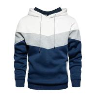 Sudadera con capucha de retales para hombre, ropa informal holgada de lana, ropa de calle cálida, moda masculina, prendas de vestir deportivas de otoño e invierno - details 10