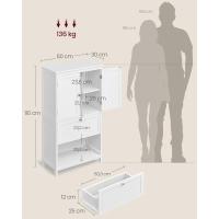 Mueble de Baño Almacenamiento Regulable Armario de Cocina con 2 Cajones y 2 Puertas - details 2
