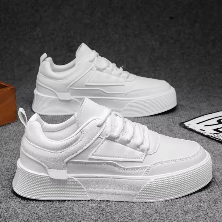 Zapatos Blancos para Hombre Par Informal de Monopatín Cómodos Moda en Talla Grande 39-47 - 1
