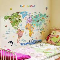 Mapa decorativo de distribución de animales del mundo para dormitorio, habitación de niños, sala de juegos, sala de estar y guardería, pegatina decorativa - details 6