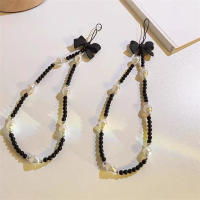 Encanto de Cadena de Teléfono de Cuentas 3D Lazo Blanco y Negro Colgante de Joyería para Niñas - details 4