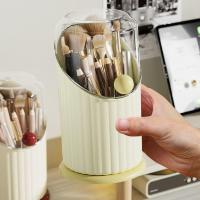 Estuche de almacenamiento de brochas de maquillaje de gran capacidad, organizador de cosméticos de plástico impermeable con tapa transparente - details 4