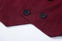 Chaleco de Doble Abotonadura para Hombres en Otoño Traje de Pana Gruesa de Heringbone - details 8