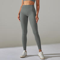 Pantalones deportivos de cintura alta sin costuras para yoga para mujer para hacer ejercicio y correr - details 20