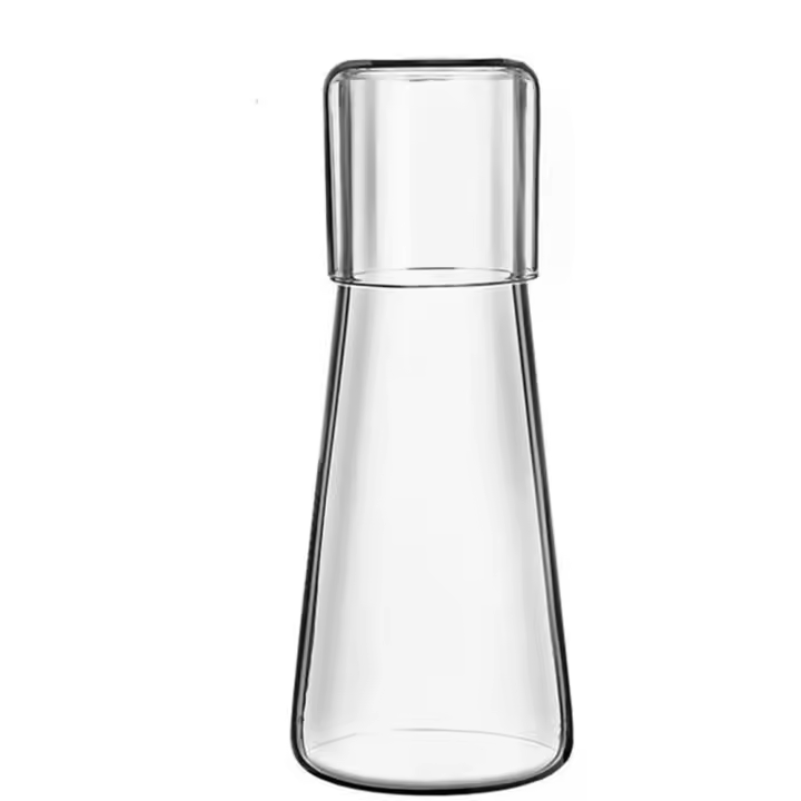 Carafe de Vidrio de Borosilicato Botella de Agua para Hogar con Tapa de Copa Bebida Fría y Caliente - 1