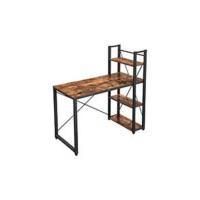 Escritorio con 2 Estantes a la Izquierda o a la Derecha, Mesa de Trabajo, para Salón Oficina, Estructura de Acero, Industrial, Negro Ébano LWD047B16 - details 16
