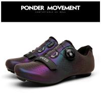 Zapatillas de ciclismo de carretera para hombre y mujer, zapatos planos de velocidad para bicicleta de montaña, con calas Spd y Pedal, novedad - details 21