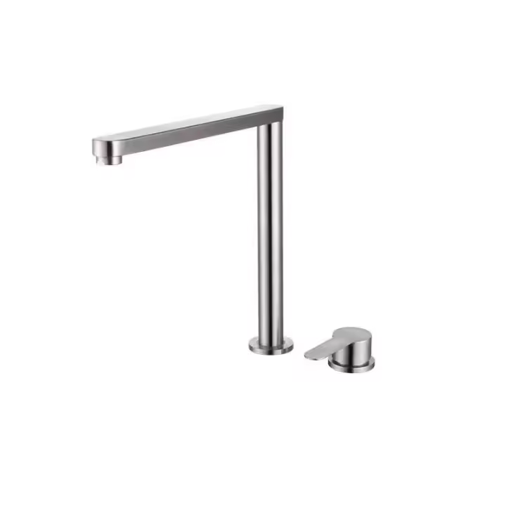Grifo de cocina plegable de elevación oculta de acero inoxidable 304, grifo de fregadero separado de agua mezclada fría y caliente, orificios duales - 1