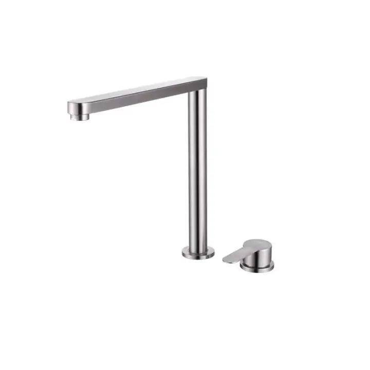 Grifo de cocina plegable de elevación oculta de acero inoxidable 304, grifo de fregadero separado de agua mezclada fría y caliente, orificios duales - 1