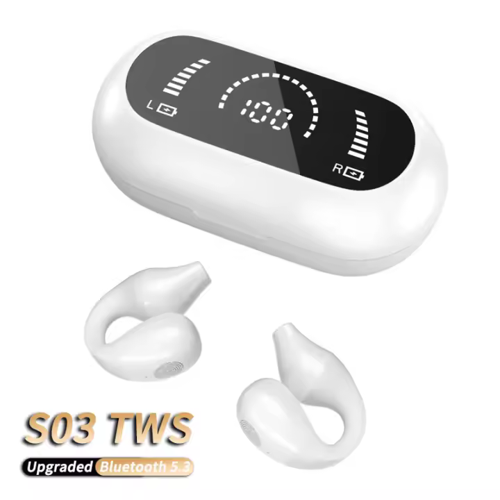 Auriculares inalámbricos S03 TWS originales, cascos HIFI de graves pesados con Clip para la oreja, estéreo envolvente, Bluetooth 5,3, para juegos, deportes y música - 1