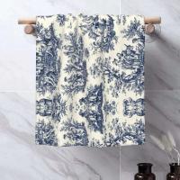 Toile De Jouy Toalla Algodón Francés Azul Marino Baño Ducha Deportes Yoga Toallas - details 157