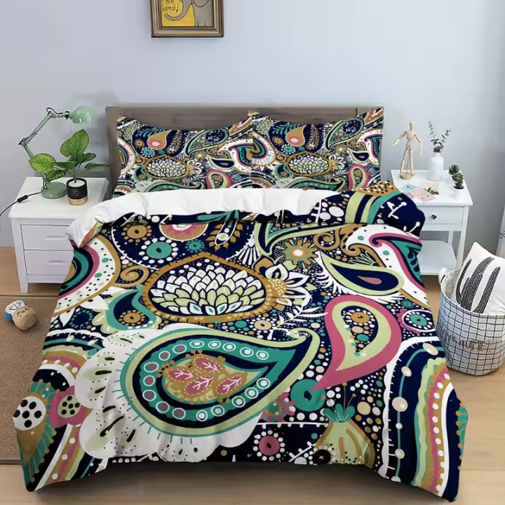 Conjunto de Rieves Mandala Étnico 3D Arte Abstracto Tamaño Compacto Ropa de Cama de Poliéster para Niños, Niñas, Adultos - 1