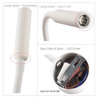Aplique de pared Lmap, lámpara de dormitorio de 3W, interruptor de encendido/apagado, blanco, plateado, negro, Flexible, cuello de cisne, luces de lectura de cabecera para el hogar - details 9