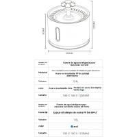 Fuente de agua para gatos de acero inoxidable, fuente automática de 81oz (2,4l) con luz LED e interruptor, para gatos y perros - details 0