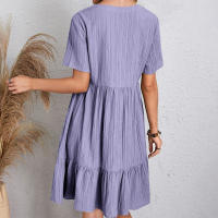 Vestido Mini de Línea Suelta con Volantes de Verano Elegante para Fiestas de Playa - details 14