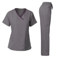 Uniforme quirúrgico de alta calidad para mujer, Tops y pantalones de Spa para salón de belleza clínico de Hospital, conjuntos de uniformes médicos para enfermería. - details 16