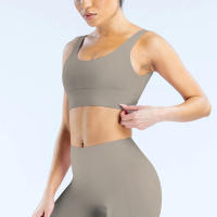 Nuevo sujetador deportivo minimalista de spandex con costura nueva, adecuado para el fitness femenino, estiramiento, ropa de yoga transpirable. ﻿ - details 14