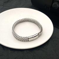 Accesorios de moda Pulsera de hombre trenzada de acero inoxidable cuadrada reversible con hebilla magnética de titanio - details 2